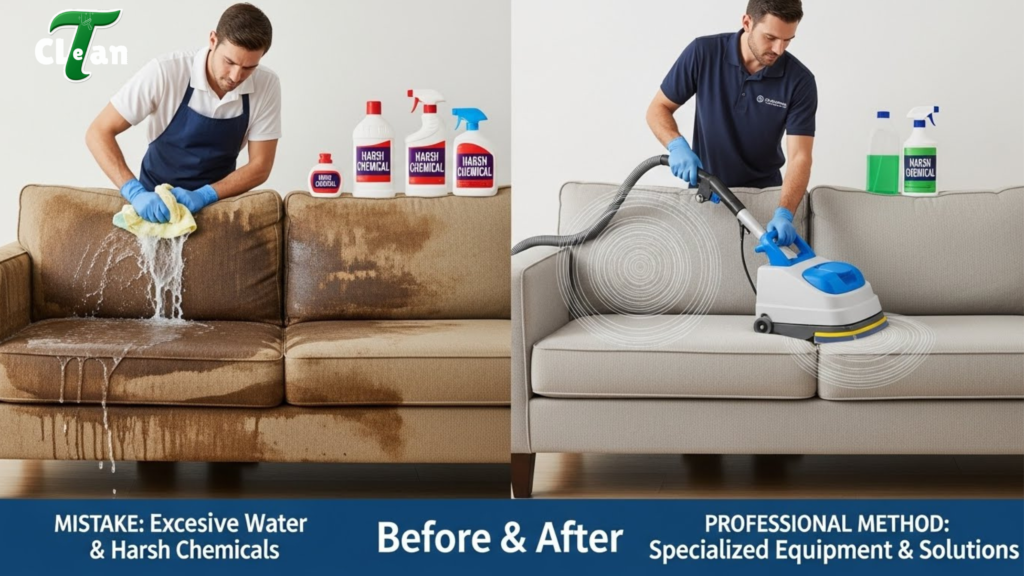 أخطاء شائعة في تنظيف كنب في دبي